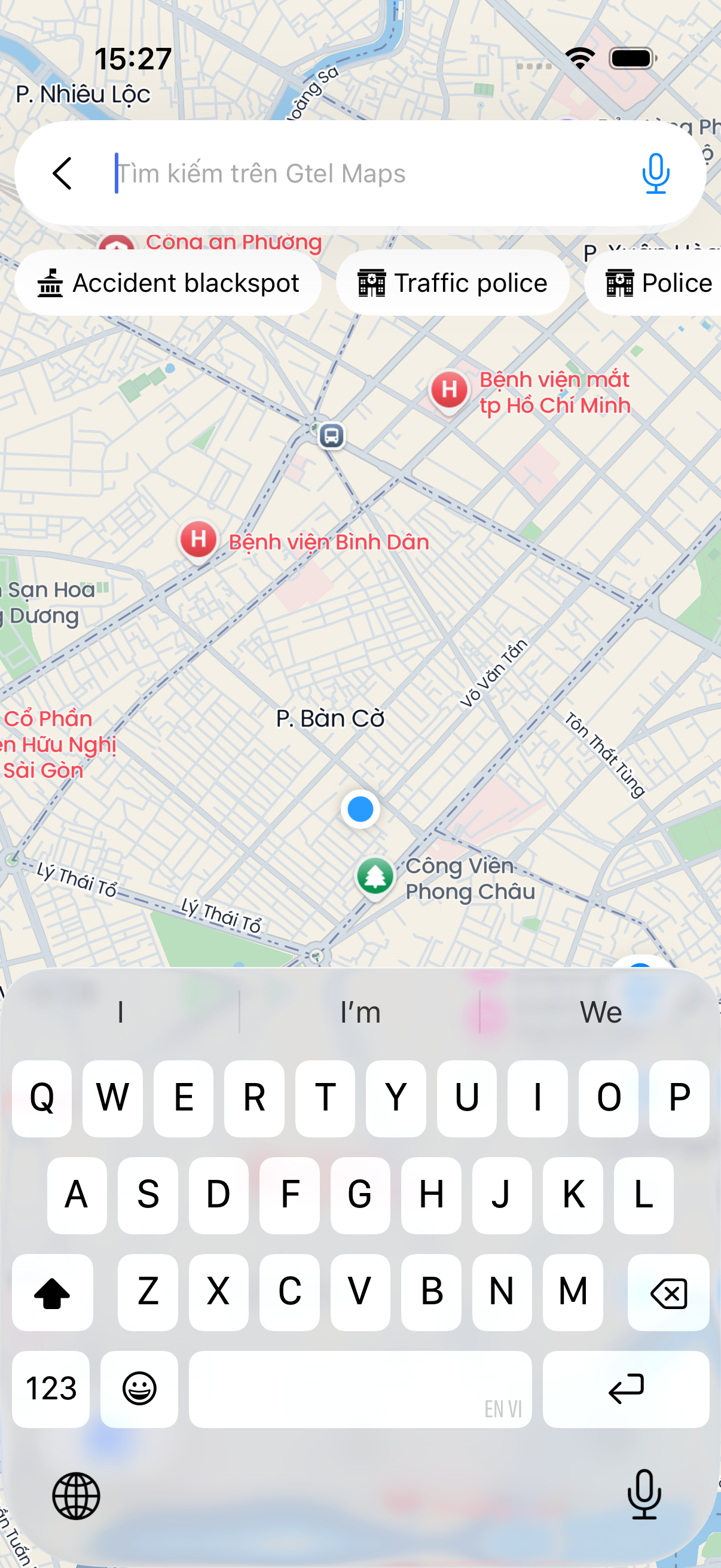 Search panel showing search results