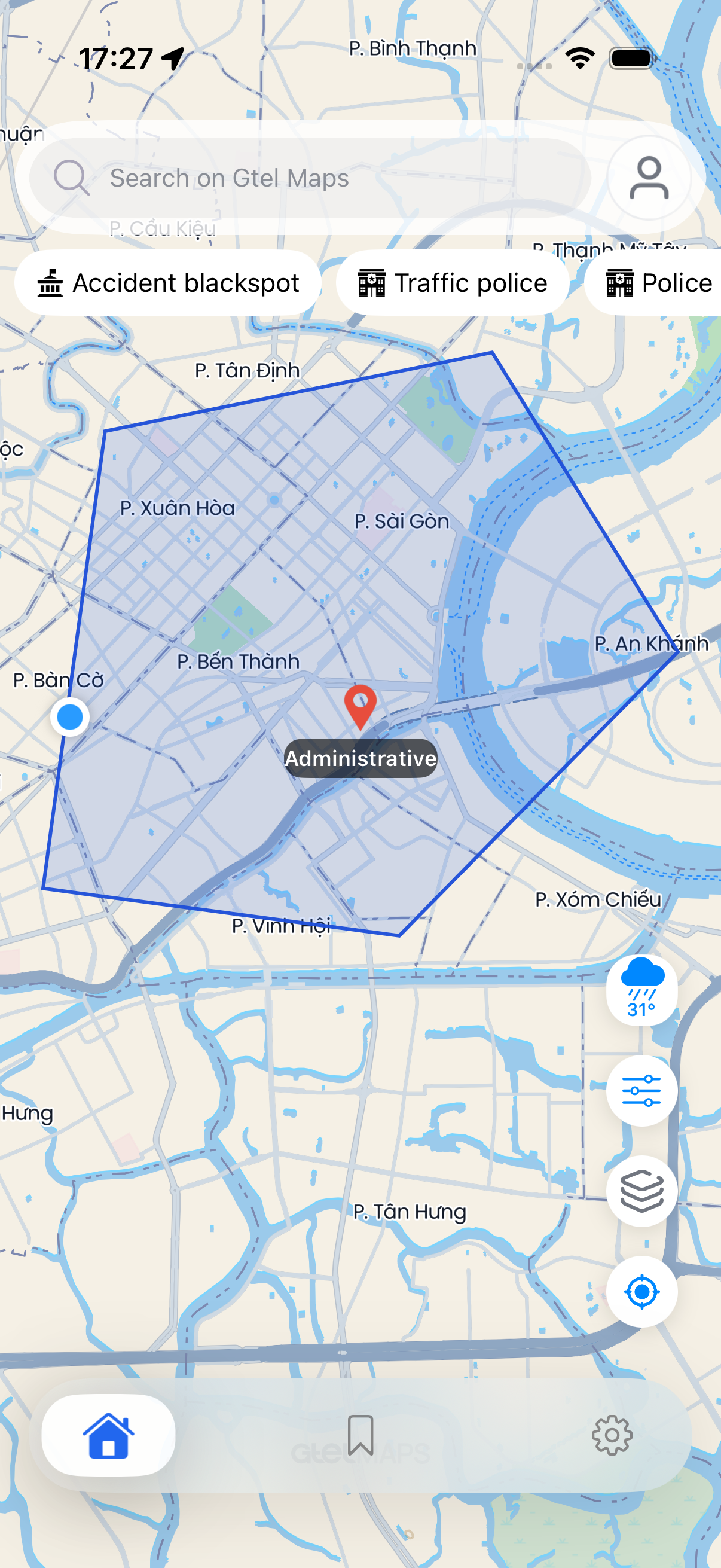 Administrative boundary polygon